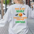My Scary Social Studies Teacher Costume Halloween Men Women Women's Sweatshirt Back Print Ash