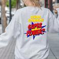 School Counselor Teacher Superhero Superpower Comic Book Women's Sweatshirt Back Print Ash