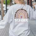 School Psych Teacher School Psychologist Leopard Rainbow Women's Sweatshirt Back Print Ash