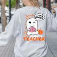 Science Teacher Cute Ghost Halloween Teacher Men Women Women's Sweatshirt Back Print Ash Science Teacher Cute Ghost Halloween Teacher Men Women Women's Sweatshirt Back Print Ash
