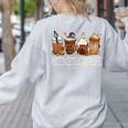 Science Teacher Horror Fall Coffee Halloween Pumpkin Autumn Women's Sweatshirt Back Print Ash Science Teacher Horror Fall Coffee Halloween Pumpkin Autumn Women's Sweatshirt Back Print Ash