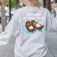 Sea Otter Book Reading Shirt For Bookworm Teachers Women's Sweatshirt Back Print Ash