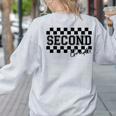 Second Grade Checkered Teacher 1st Day Back To School Women Women's Sweatshirt Back Print Ash Second Grade Checkered Teacher 1st Day Back To School Women Women's Sweatshirt Back Print Ash