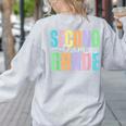 Second Grade Team Heart Teacher Student Back To School Girls Women's Sweatshirt Back Print Ash
