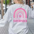 Ser Bilingue Es Un Superpoder Spanish Teacher Esl Teacher Women's Sweatshirt Back Print Ash