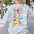She Works Willingly With Her Hands Proverbs Daycare Teacher Men Women Women's Sweatshirt Back Print Ash