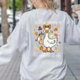 Silly Goose Teachers Club Cozy Fall Teacher Women's Sweatshirt Back Print Ash