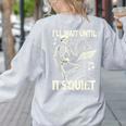 Skeleton Music Teacher I'Ll Wait Until It's Quiet Women's Sweatshirt Back Print Ash