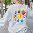 Solar System Cute Face Planets Space Science Teacher School Women's Sweatshirt Back Print Ash Solar System Cute Face Planets Space Science Teacher School Women's Sweatshirt Back Print Ash