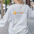 Solar System Teacher Video Games Sun Eating Planets Women's Sweatshirt Back Print Ash