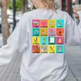 Spanish Teacher Back To School Maestra Dual Language Crew Women's Sweatshirt Back Print Ash Spanish Teacher Back To School Maestra Dual Language Crew Women's Sweatshirt Back Print Ash