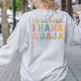 Spanish Teacher Groovy I'm Bilingual I Haha And Jaja Women's Sweatshirt Back Print Ash Spanish Teacher Groovy I'm Bilingual I Haha And Jaja Women's Sweatshirt Back Print Ash