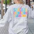 Special Education Team Definition Retro Ed Team Crew Teacher Women's Sweatshirt Back Print Ash