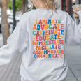 Sped Caffeinate Advocate Laminate Educate Teacher Men Women Kids Women's Sweatshirt Back Print Ash Sped Caffeinate Advocate Laminate Educate Teacher Men Women Kids Women's Sweatshirt Back Print Ash