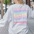 Sped Caffeinate Advocate Laminate Educate Teacher Women's Sweatshirt Back Print Ash Sped Caffeinate Advocate Laminate Educate Teacher Women's Sweatshirt Back Print Ash