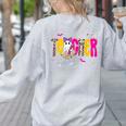 Spooky Halloween Teacher Para Counselor SPED Preppy Boo Kids Women's Sweatshirt Back Print Ash Spooky Halloween Teacher Para Counselor SPED Preppy Boo Kids Women's Sweatshirt Back Print Ash