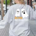 Spooky Inequalities Ghosts Halloween Math Teacher Women's Sweatshirt Back Print Ash Spooky Inequalities Ghosts Halloween Math Teacher Women's Sweatshirt Back Print Ash