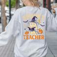 Spooky Teacher Halloween Cute Ghost Pumpkin Reading Women Women's Sweatshirt Back Print Ash Spooky Teacher Halloween Cute Ghost Pumpkin Reading Women Women's Sweatshirt Back Print Ash
