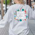 Stand Up For Science STEM Advocacy Pro Scientific Teacher Women's Sweatshirt Back Print Ash Stand Up For Science STEM Advocacy Pro Scientific Teacher Women's Sweatshirt Back Print Ash