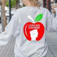 I Stand With Teachers Tshirt Women's Sweatshirt Back Print Ash