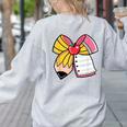 Student Teacher Coquette Bow Pencil Back To School First Day Women's Sweatshirt Back Print Ash Student Teacher Coquette Bow Pencil Back To School First Day Women's Sweatshirt Back Print Ash
