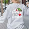 My Students Stole My Heart School Teacher Christmas Men Women Kids Women's Sweatshirt Back Print Ash