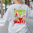 My Students Stole My Heart Teacher Holiday Merry Christmas Women's Sweatshirt Back Print Ash