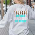 Super Teacher By Day Super Tired By Night Superhero Teacher Men Women Women's Sweatshirt Back Print Ash