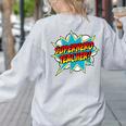 Superhero Teacher Retro Comic Teaching Superpower Women's Sweatshirt Back Print Ash