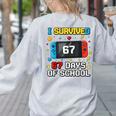 I Survived 67 Days Of School 67 Teacher Squad Matching Women's Sweatshirt Back Print Ash I Survived 67 Days Of School 67 Teacher Squad Matching Women's Sweatshirt Back Print Ash