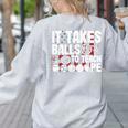 It Takes Balls To Teach Pe Teacher Chaos Coordinator US Flag Women's Sweatshirt Back Print Ash It Takes Balls To Teach Pe Teacher Chaos Coordinator US Flag Women's Sweatshirt Back Print Ash