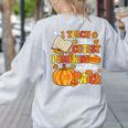 I Teach The Coolest Pumpkins In The Patch Teacher Halloween Women's Sweatshirt Back Print Ash