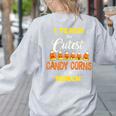 I Teach The Cutest Candy Corn In The Patch Teacher Halloween Women's Sweatshirt Back Print Ash