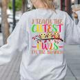 I Teach The Cutest Owls Christmas Or Teachers Day Women's Sweatshirt Back Print Ash