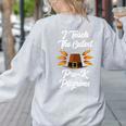 I Teach The Cutest Pre-K Pilgrims Thanksgiving Teacher Item Women's Sweatshirt Back Print Ash