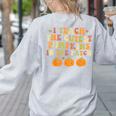I Teach The Cutest Pumpkins In The Patch Fall Season Teacher Women's Sweatshirt Back Print Ash