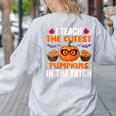 I Teach The Cutest Pumpkins In The Patch Halloween Teacher Women's Sweatshirt Back Print Ash I Teach The Cutest Pumpkins In The Patch Halloween Teacher Women's Sweatshirt Back Print Ash