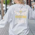I Teach Future Saints Catholic Educator Teacher Women's Sweatshirt Back Print Ash
