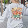 Teach Love Inspire Retro Groovy Daisy Back To School Teacher For Men Women Kids Women's Sweatshirt Back Print Ash Teach Love Inspire Retro Groovy Daisy Back To School Teacher For Men Women Kids Women's Sweatshirt Back Print Ash