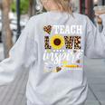 TEACH LOVE INSPIRE Teacher Sunflower Appreciation Women's Sweatshirt Back Print Ash TEACH LOVE INSPIRE Teacher Sunflower Appreciation Women's Sweatshirt Back Print Ash