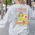 I Teach In My Pajamas Crayon Home School Teacher PJs Women's Sweatshirt Back Print Ash I Teach In My Pajamas Crayon Home School Teacher PJs Women's Sweatshirt Back Print Ash
