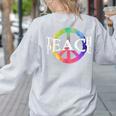 Teach Peace For Teachers And Educators Counselor Women's Sweatshirt Back Print Ash Teach Peace For Teachers And Educators Counselor Women's Sweatshirt Back Print Ash