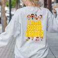 I Teach Super Heroes Comic Book Hero Teacher School Women's Sweatshirt Back Print Ash I Teach Super Heroes Comic Book Hero Teacher School Women's Sweatshirt Back Print Ash