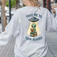 Teacher Alien Books UFO Reading Take Me To Your Reader Women's Sweatshirt Back Print Ash Teacher Alien Books UFO Reading Take Me To Your Reader Women's Sweatshirt Back Print Ash