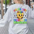 Teacher Back To School Color In Kindness Crayon Pencil Women's Sweatshirt Back Print Ash Teacher Back To School Color In Kindness Crayon Pencil Women's Sweatshirt Back Print Ash