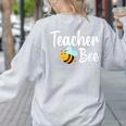 Teacher Bee Bumblebee Back To School Women's Sweatshirt Back Print Ash Teacher Bee Bumblebee Back To School Women's Sweatshirt Back Print Ash