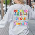Teacher We Are Like a Box Of Crayons For Men Women Kids Women's Sweatshirt Back Print Ash