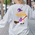 This Is My Teacher Costume Halloween Family Matching Group Women's Sweatshirt Back Print Ash