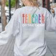 Teacher Of The Deaf ASL Teacher & Deaf Awareness Women's Sweatshirt Back Print Ash