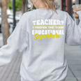 Teacher Educational Superhero School Teachers Women's Sweatshirt Back Print Ash